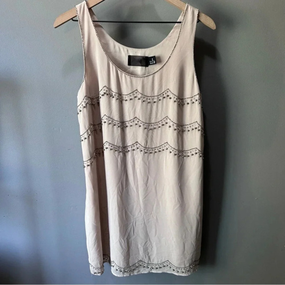 H&M Taupe/Cream Slip dress with embellishments.‎ Size 8. GUC—see details